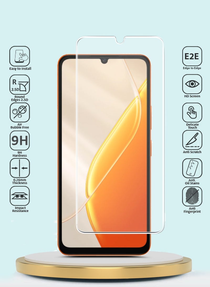 جيماكس واقي شاشة زجاجي مقسّى 9H 2.5D بحواف منحنية لسلسلة GMAX المتميزة لهاتف itel A200 / itel A200+ 4G 2026 - شفاف - Image 2